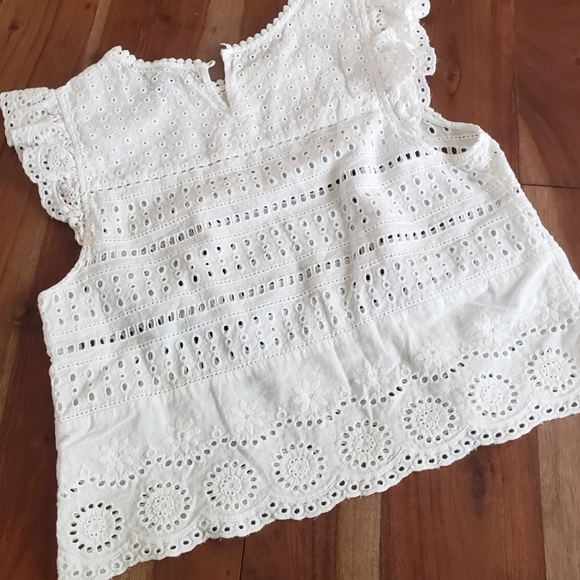 summery crop white eyelet top lace - Picture 2 of 3